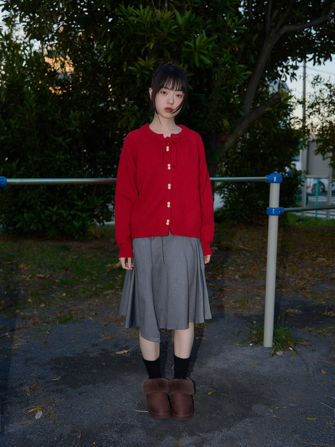 ribbon tie knit cardigan