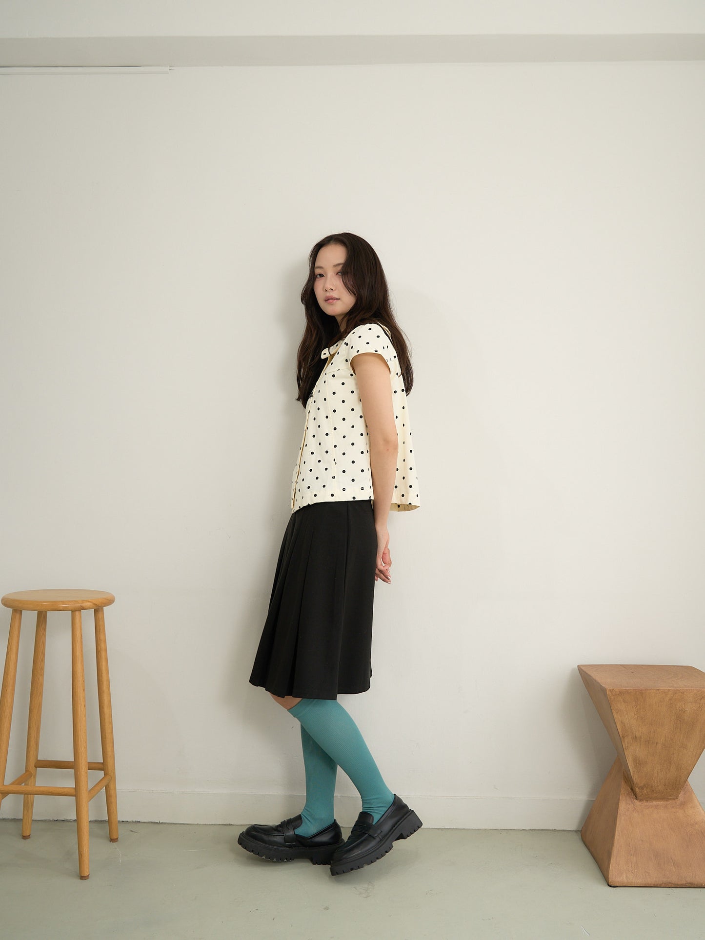 dot button blouse