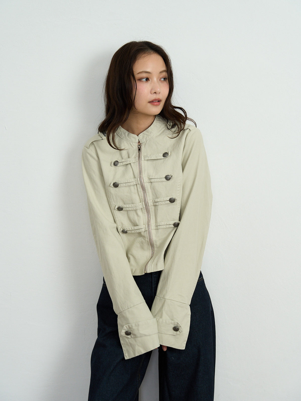 napoleon button short jacket