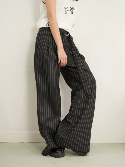 stripe wide pants