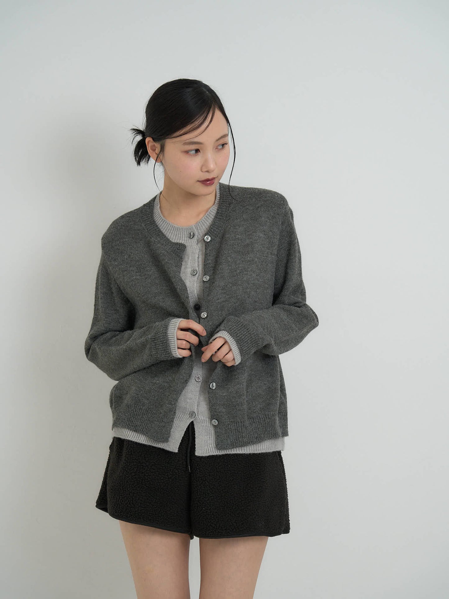 layered knit cardigan