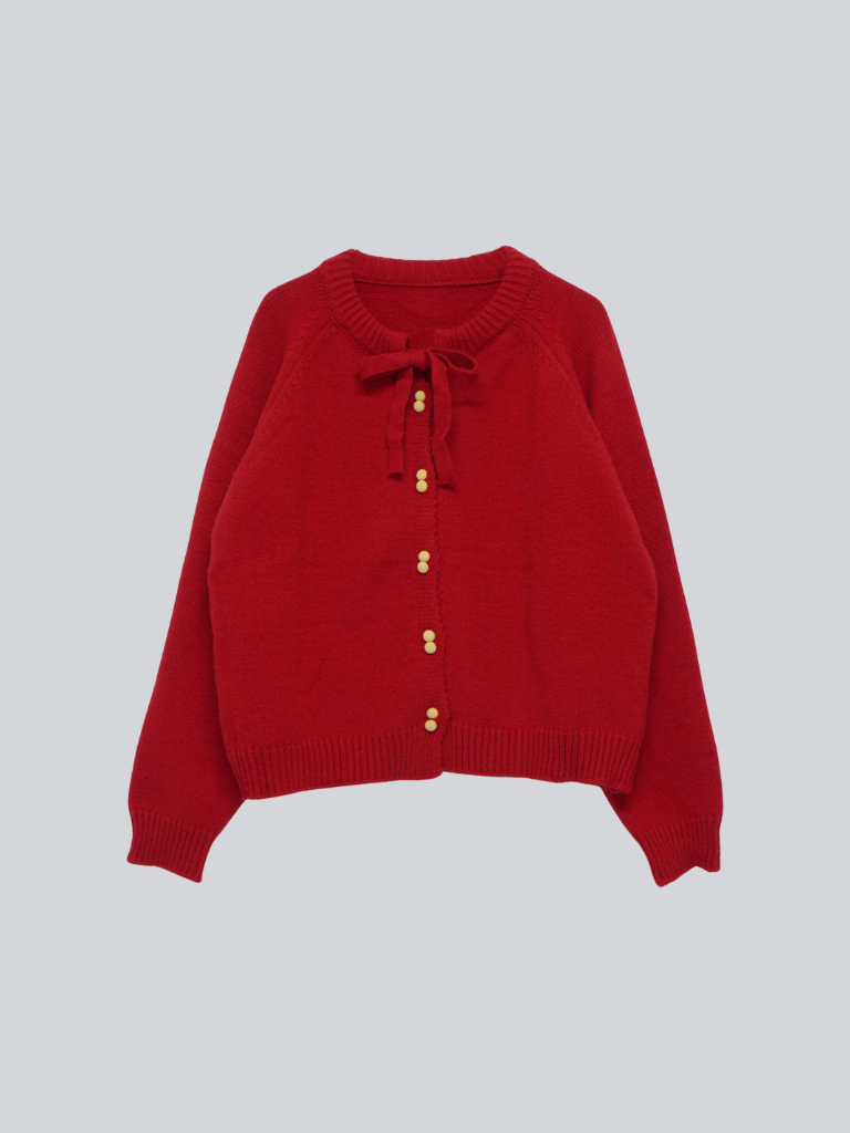 ribbon tie knit cardigan 【 11/6 19:00 発売予定 】