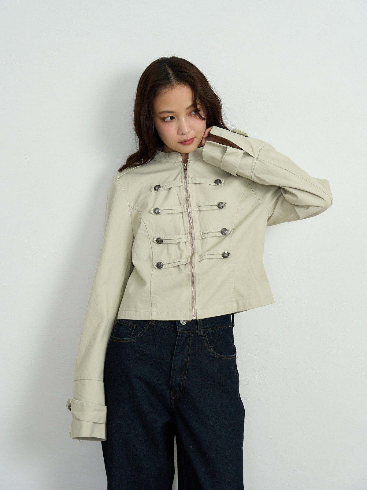 napoleon button short jacket
