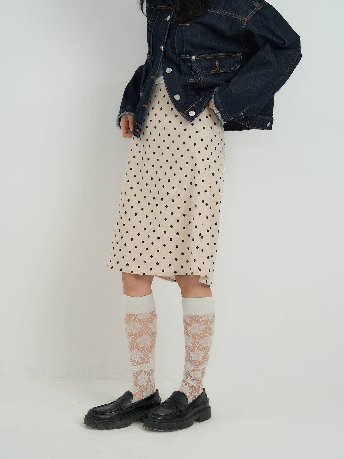 polka dot  midi skirt