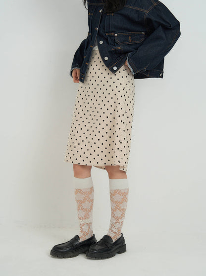 polka dot  midi skirt