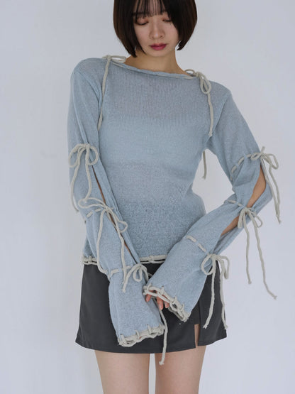 ribbon detail knit top