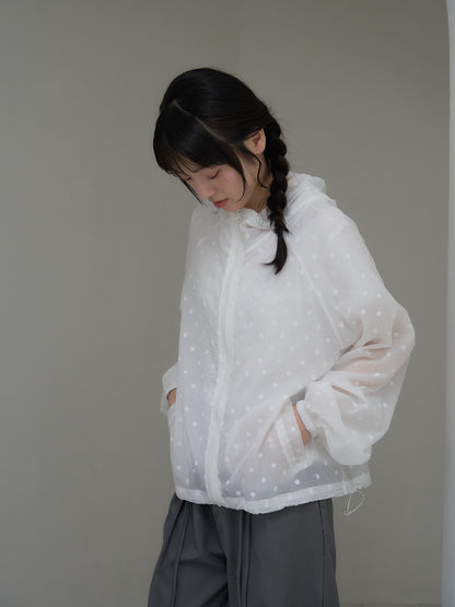 dot sheer hoodie