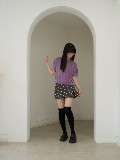 velour puff sleeve top