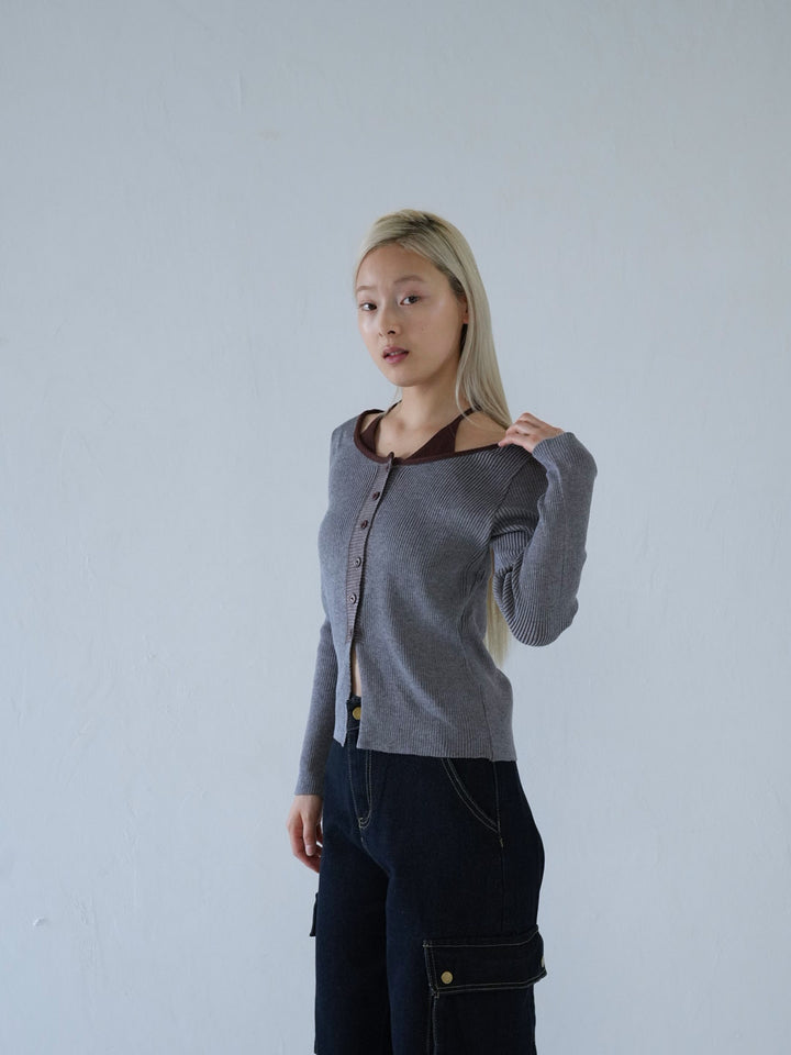 【 10月上旬発送予定 】layered rib knit top