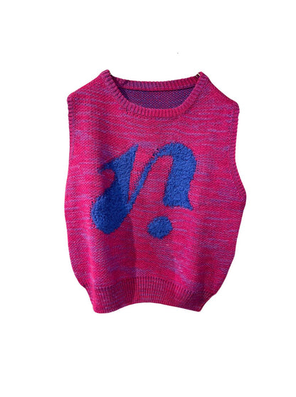 embroidery logo knit vest