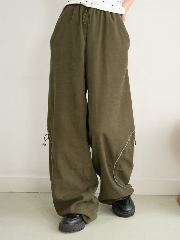 stitch line wide pants