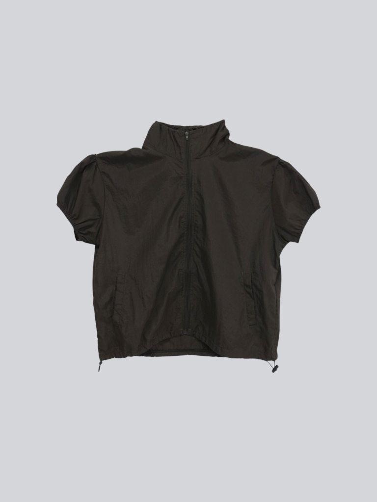 stand collar zip short jacket