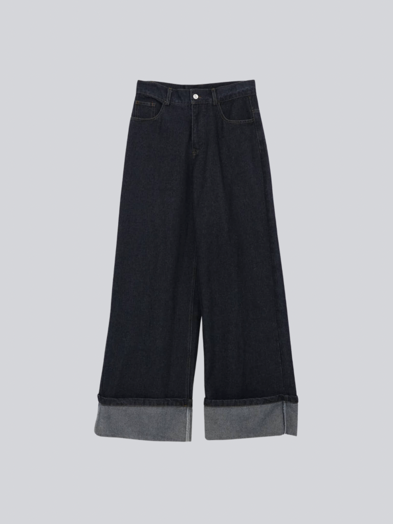 wide leg denim pants