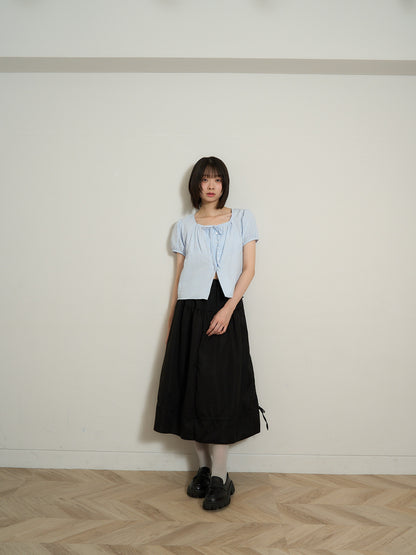 stripe ribbon blouse