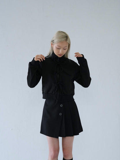 slanting button trapezoid skirt