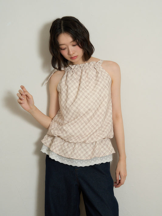 check lace cami