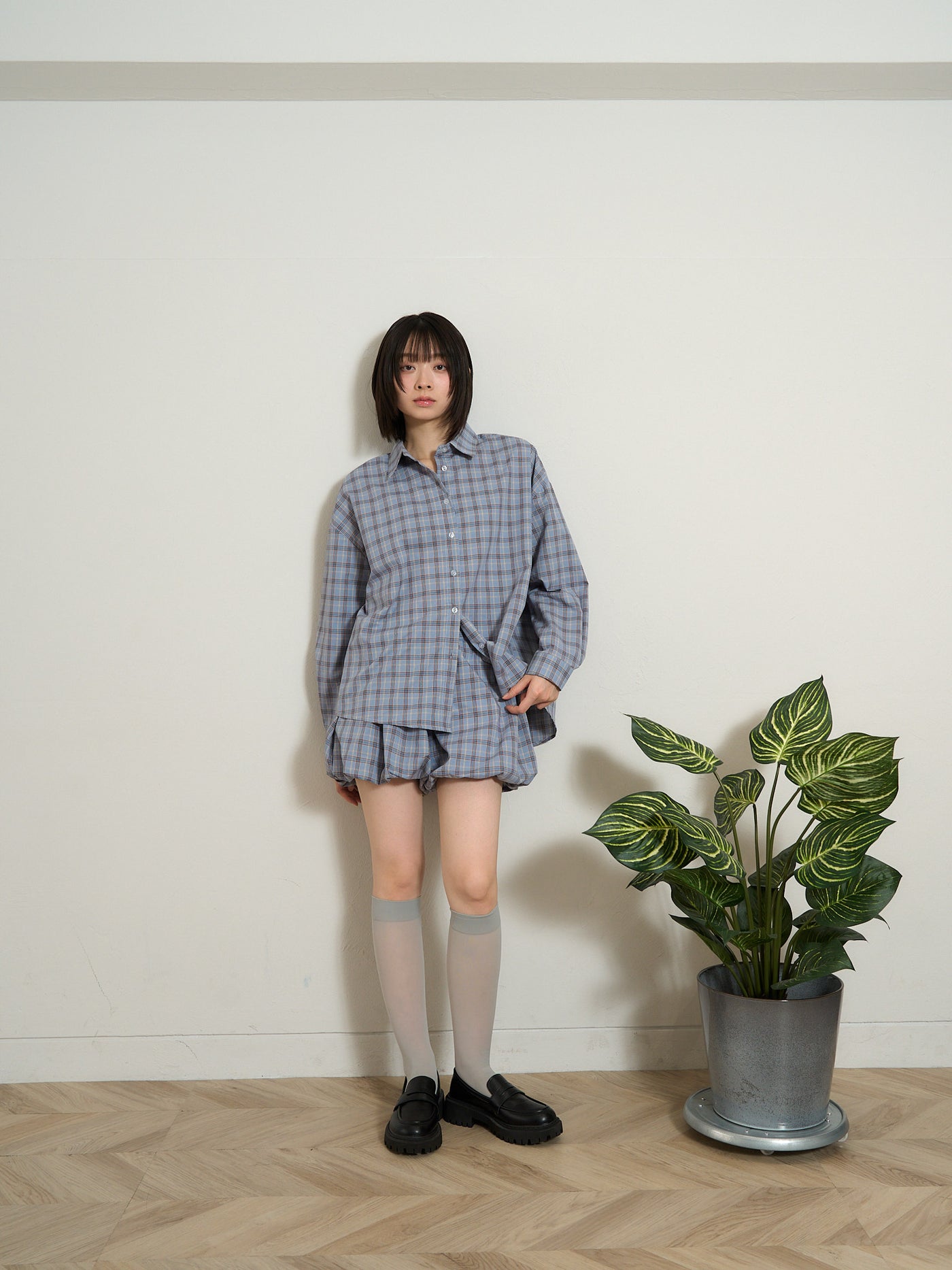 check shirt set