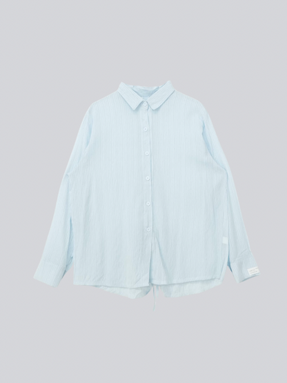 crinkle ribbon long sleeve shirt