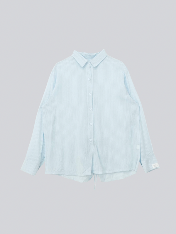 リボン シワ感シャツ カジュアルガーリー レディース Uenui