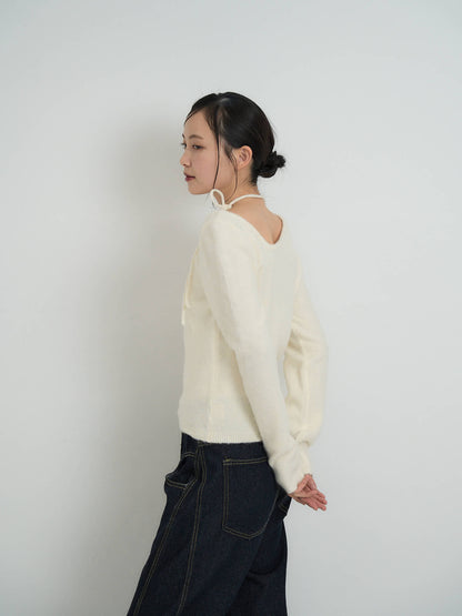 ribbon choker knit top