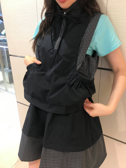 check vest & skirt set