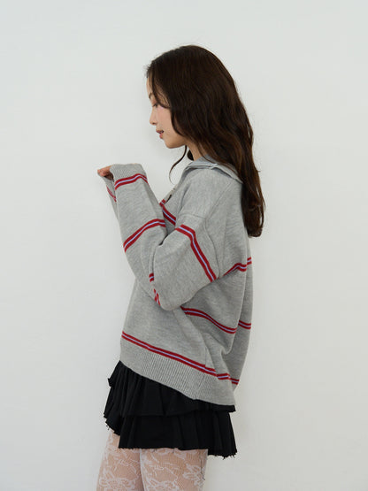 border half zip knit
