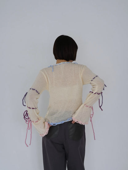 ribbon detail knit top