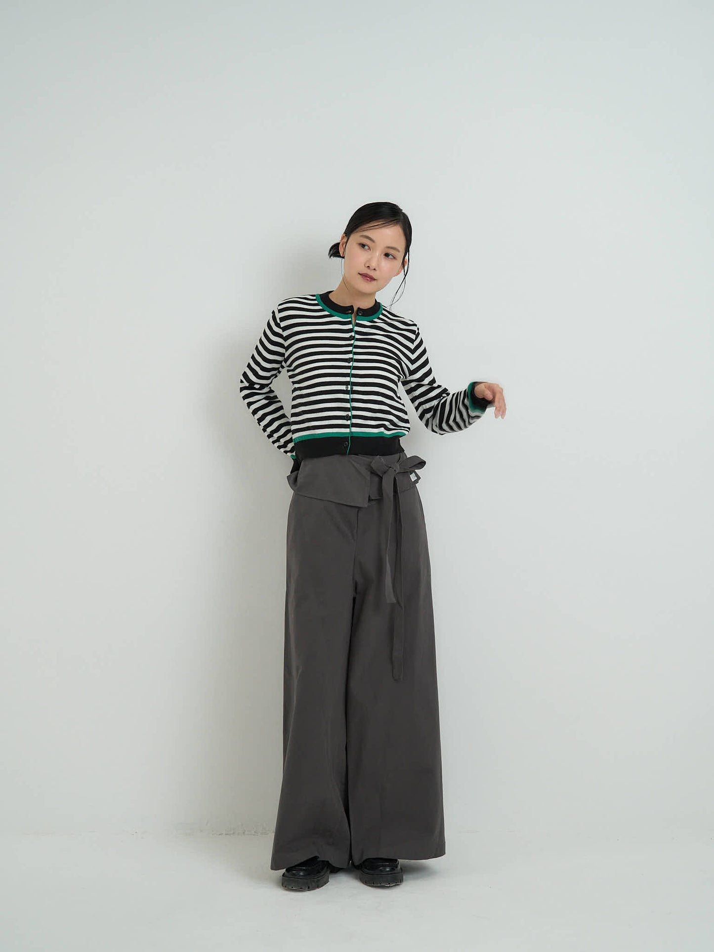 wrap layer wide pants