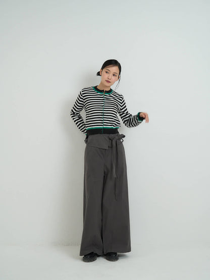 wrap layer wide pants