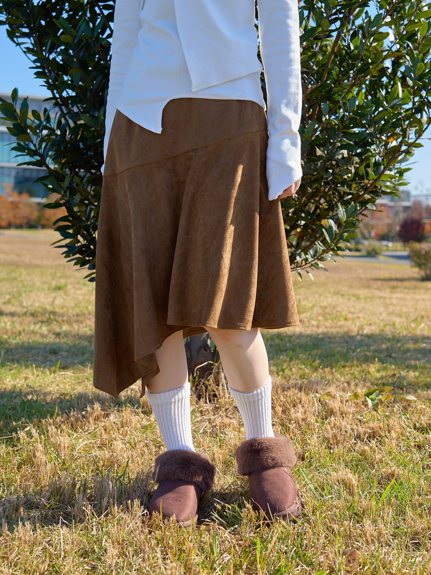 suede asym skirt