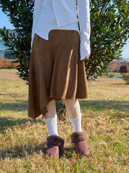 suede asym skirt