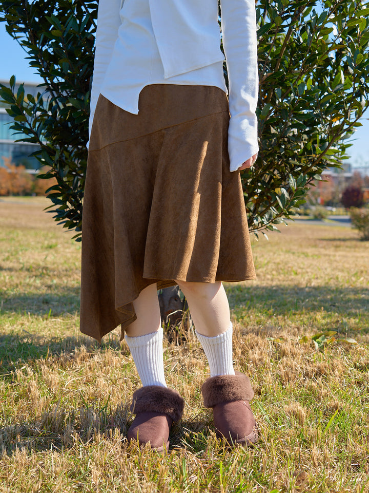 suede asym skirt