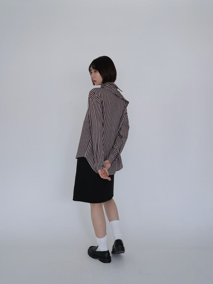 【8月26日発送予定】asymmetric stripe shirt