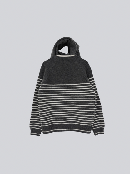 border knit top scarf set