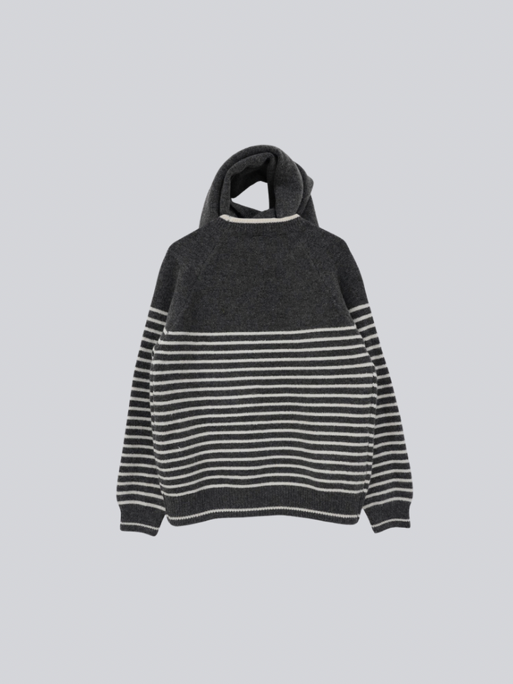 border knit top scarf set