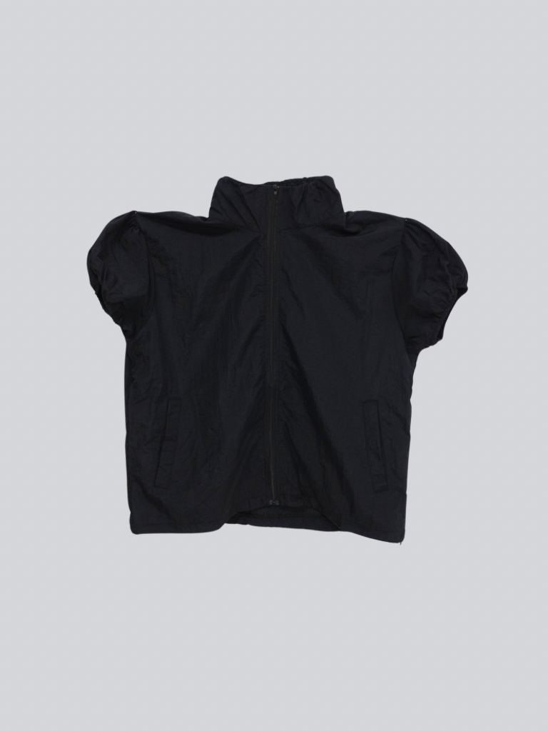 stand collar zip short jacket