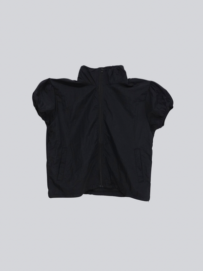 stand collar zip short jacket