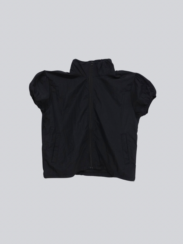 stand collar zip short jacket
