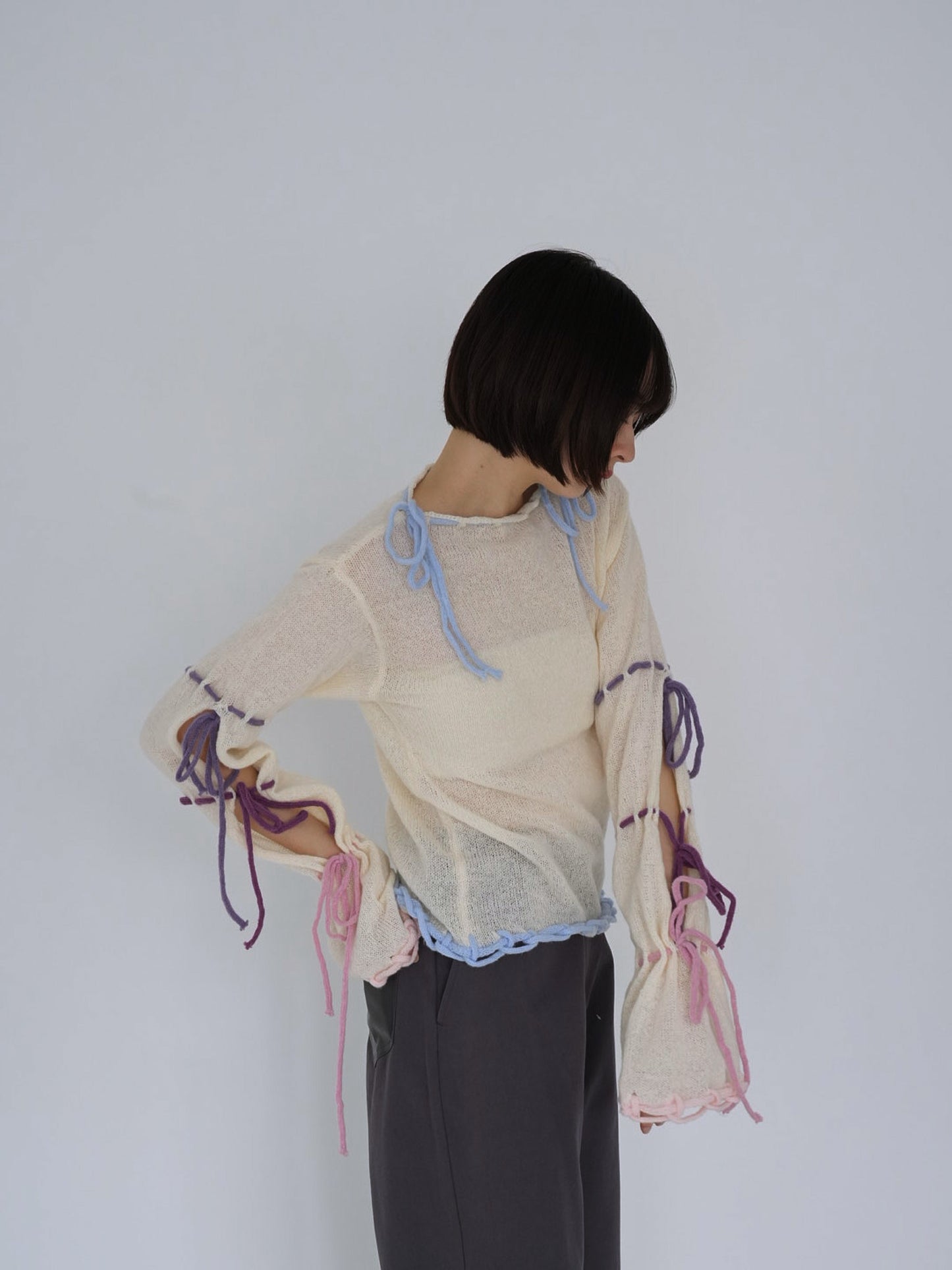 ribbon detail knit top