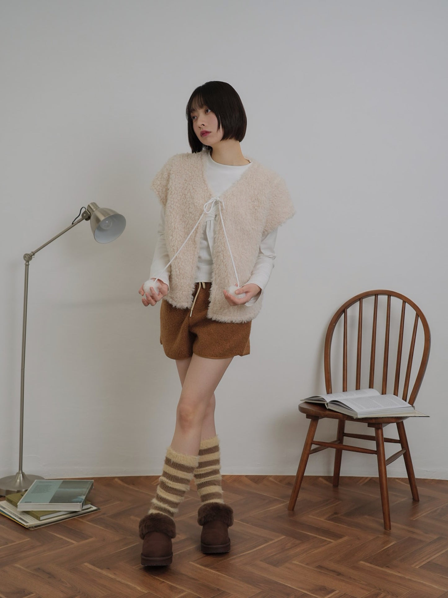 fur knit vest