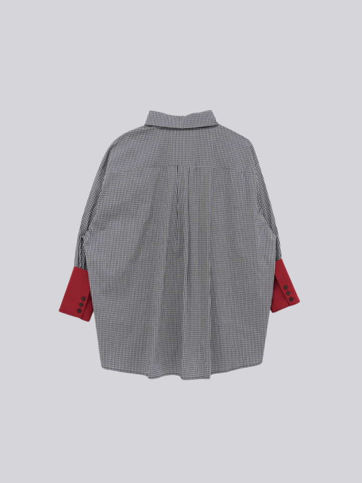 striped big sleeve shirt