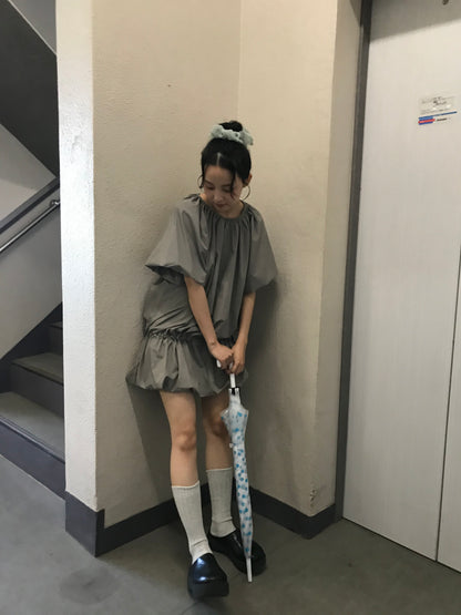 drawstring mini dress