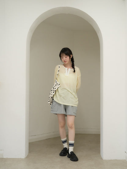 french border long sleeve knit