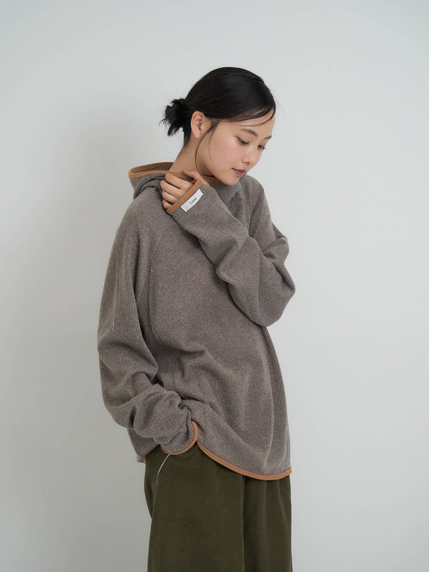 contrast trim ribbed foodie