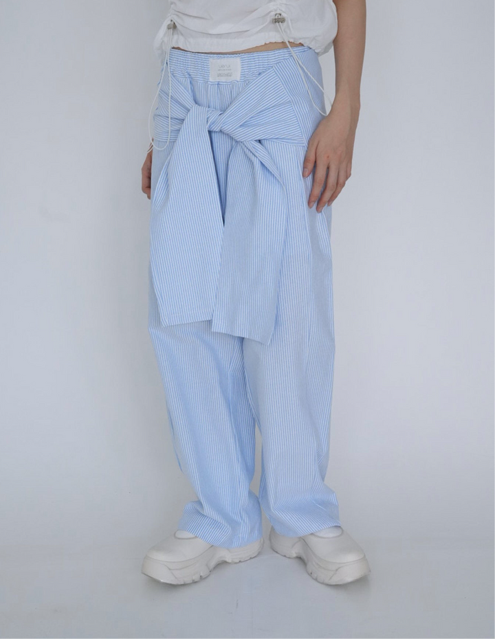 【8月26日発送予定】waist ribbon wide pants