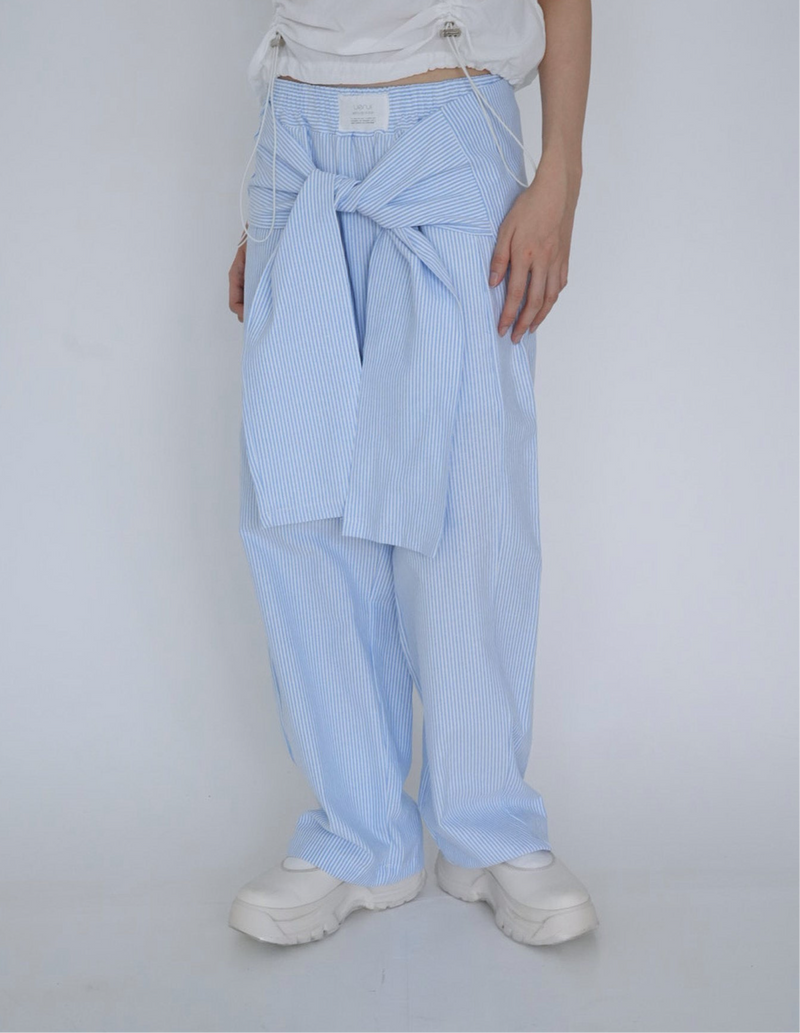 【8月26日発送予定】waist ribbon wide pants