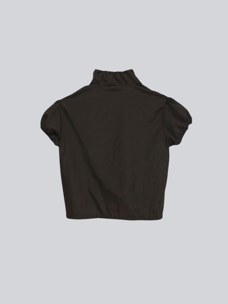 stand collar zip short jacket