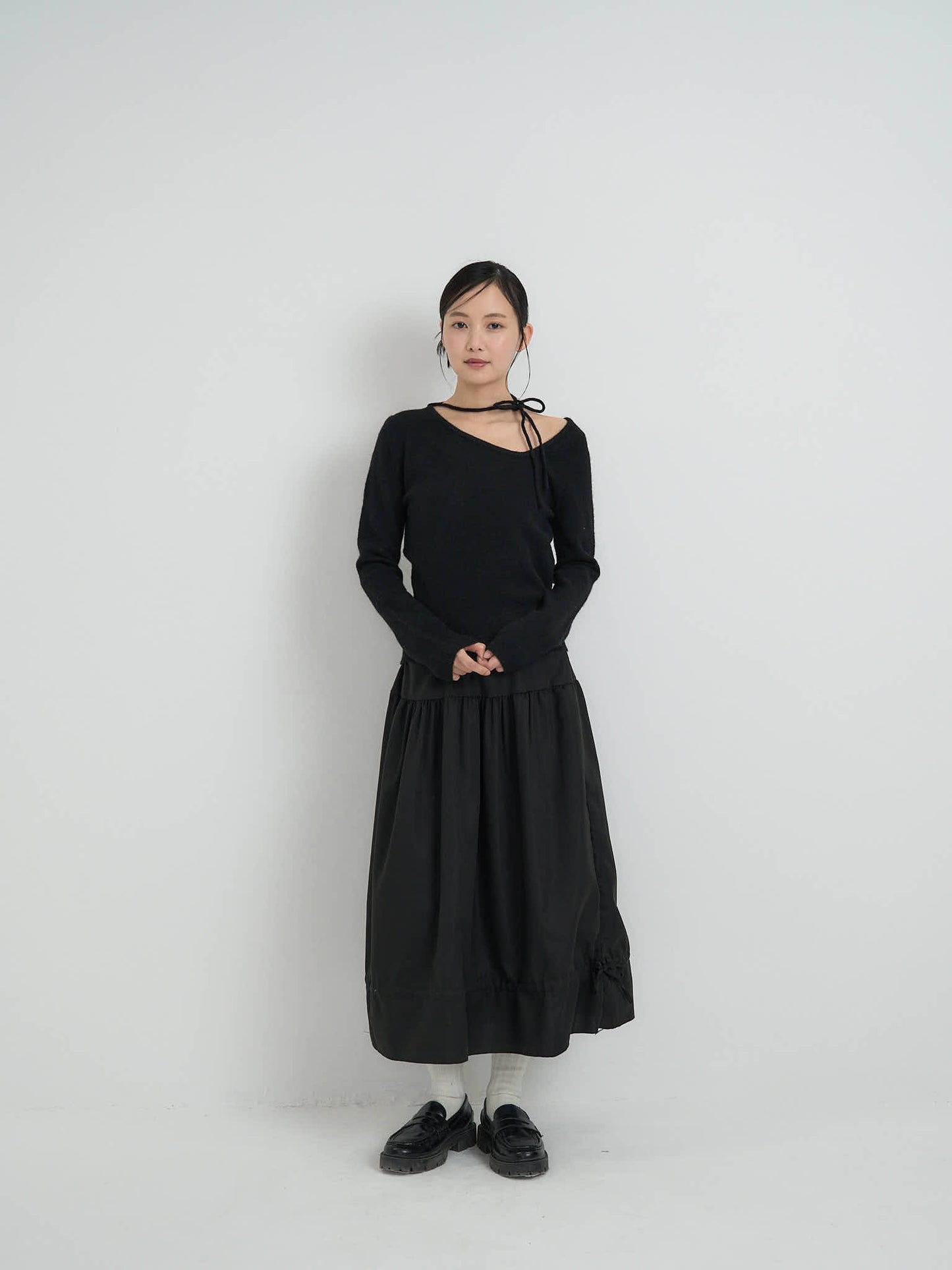 ribbon choker knit top