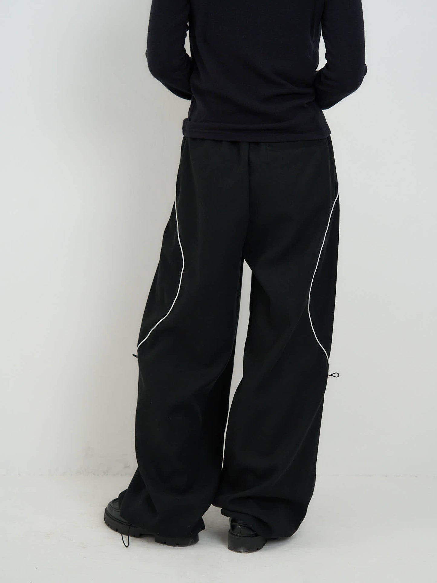 stitch line wide pants