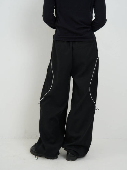 stitch line wide pants